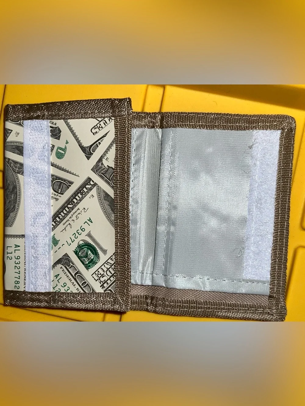 Men's $100 Bill Print Wallet - White/Green/Taupe - NWOT